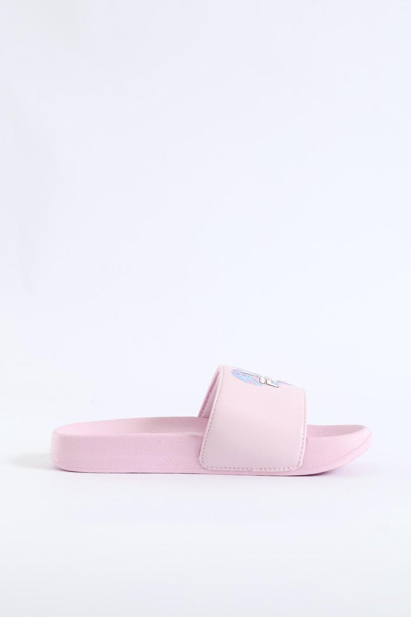Girls Pool Sandal - Light Blue/Pink