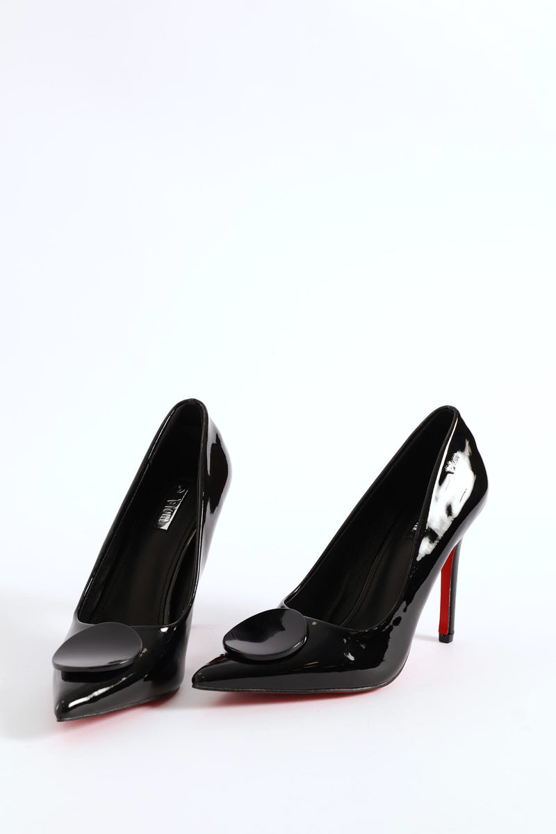 Patent Leather Heel - Black
