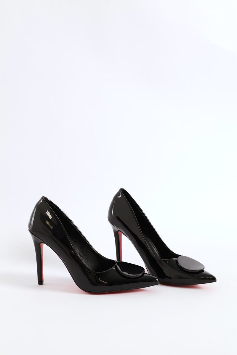 Patent Leather Heel - Black
