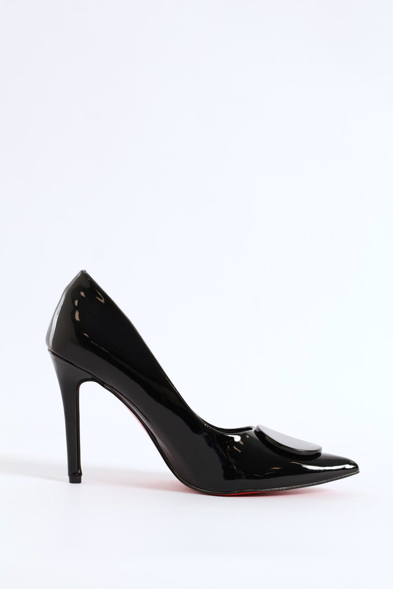 Patent Leather Heel - Black