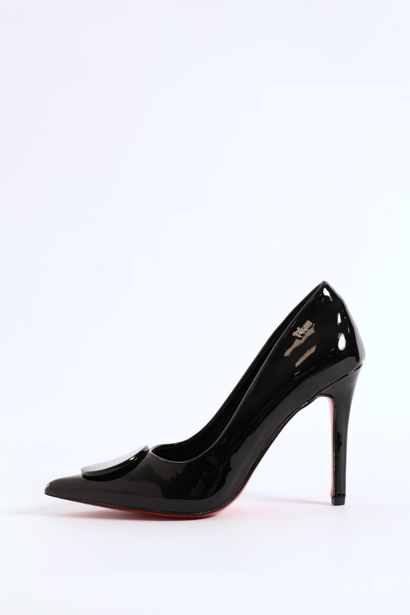 Patent Leather Heel - Black