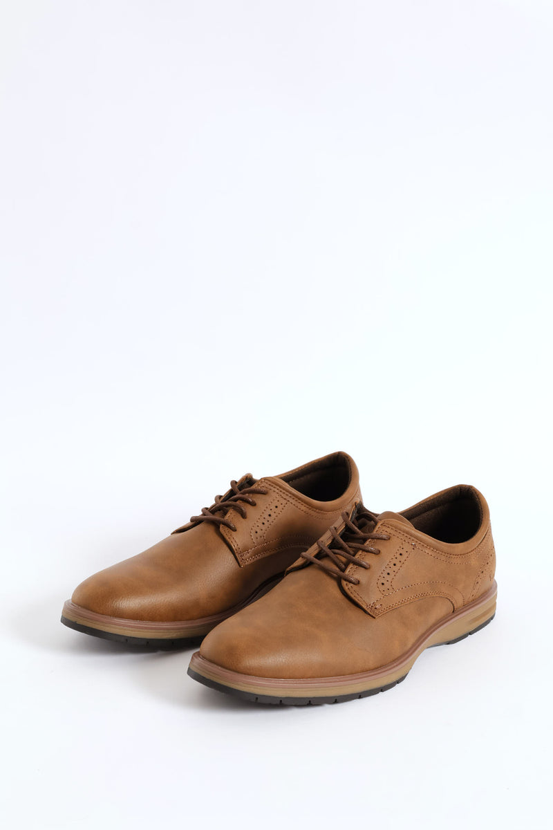 Smart Casual Lace Up Derby Shoe - Tan