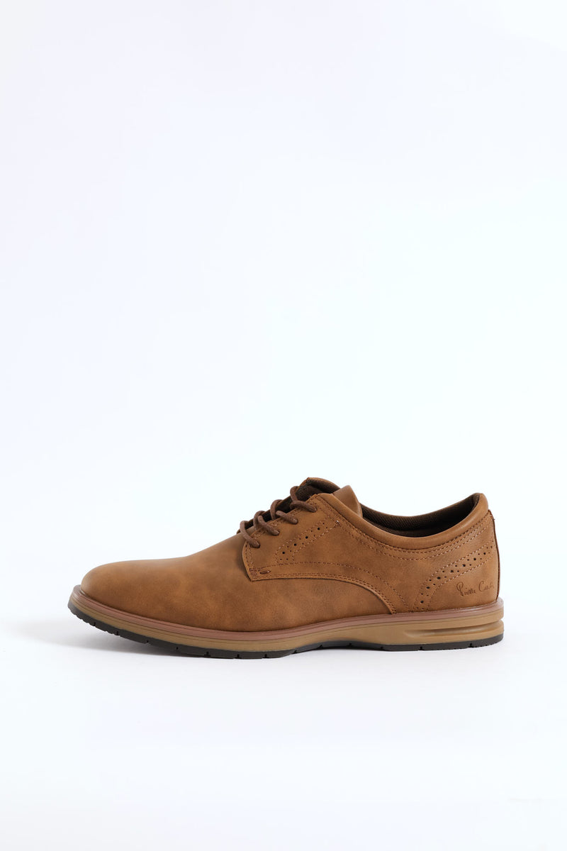 Smart Casual Lace Up Derby Shoe - Tan
