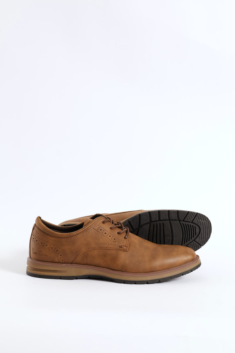 Smart Casual Lace Up Derby Shoe - Tan