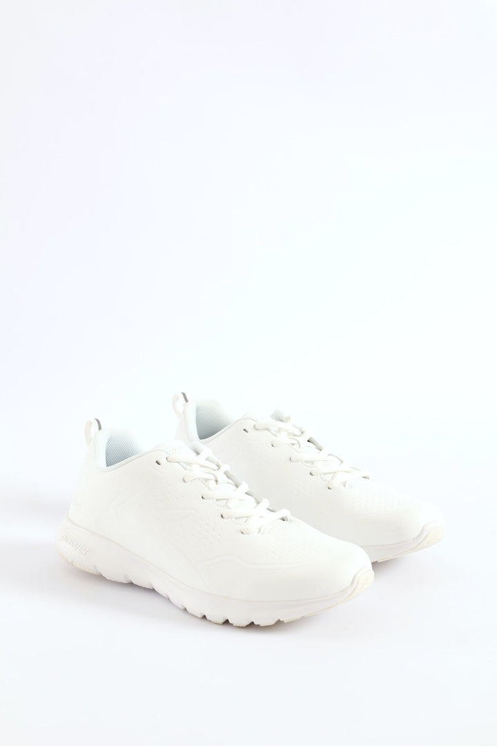 Mens Back To School Lace Up Trainer - White