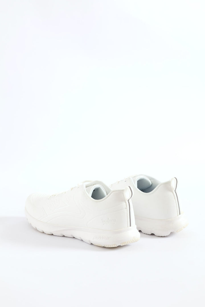 Mens Back To School Lace Up Trainer - White