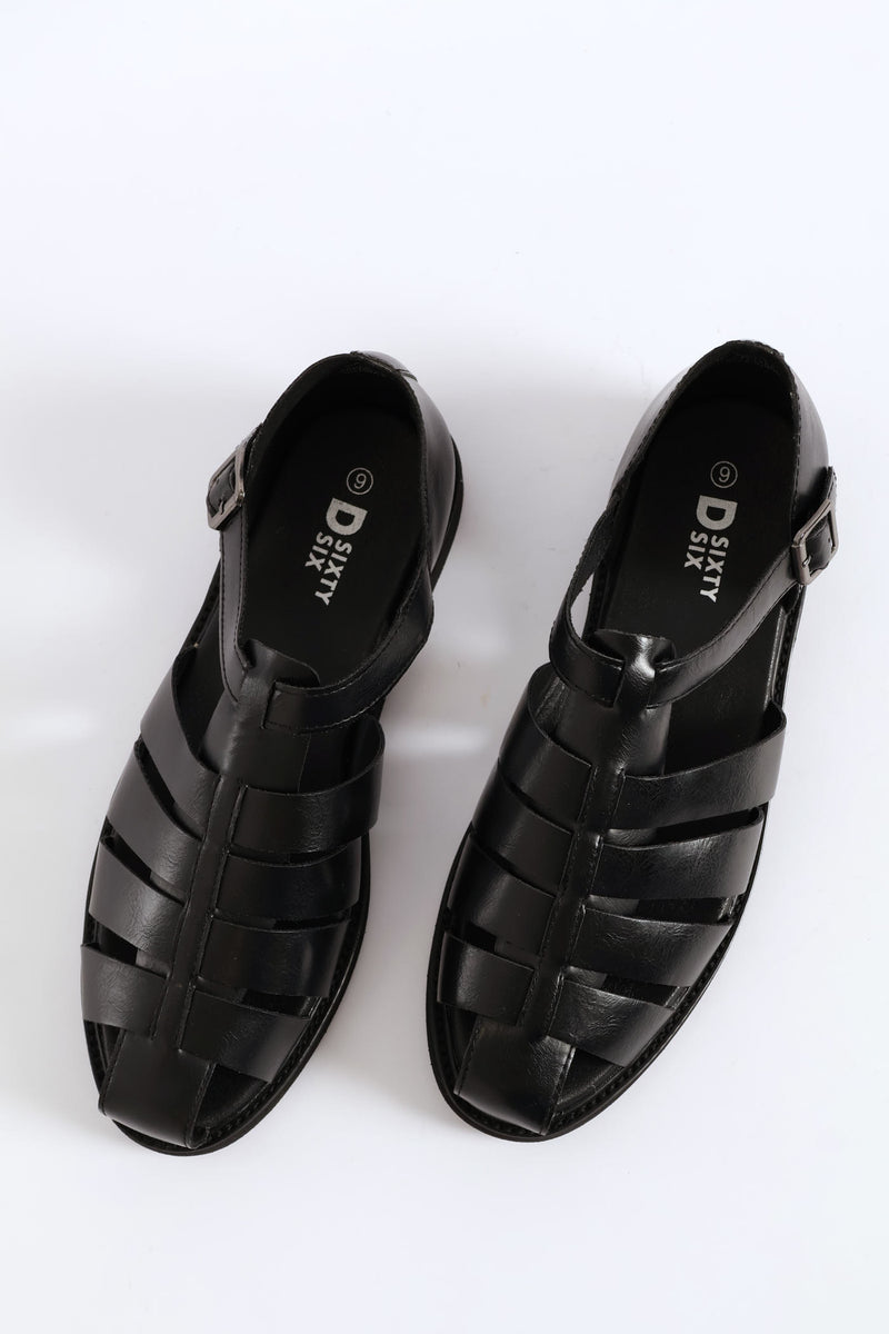 Formal Fashion Caged Sandal - Black