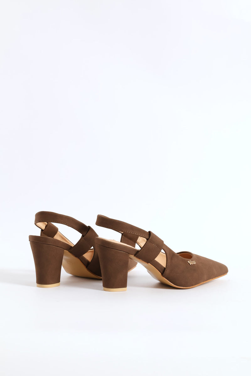 Ankle Strap Suede Heel - Chocolate
