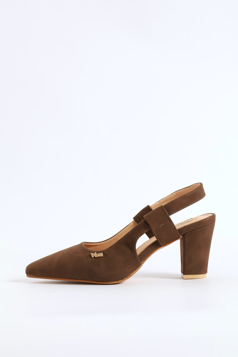 Ankle Strap Suede Heel - Chocolate
