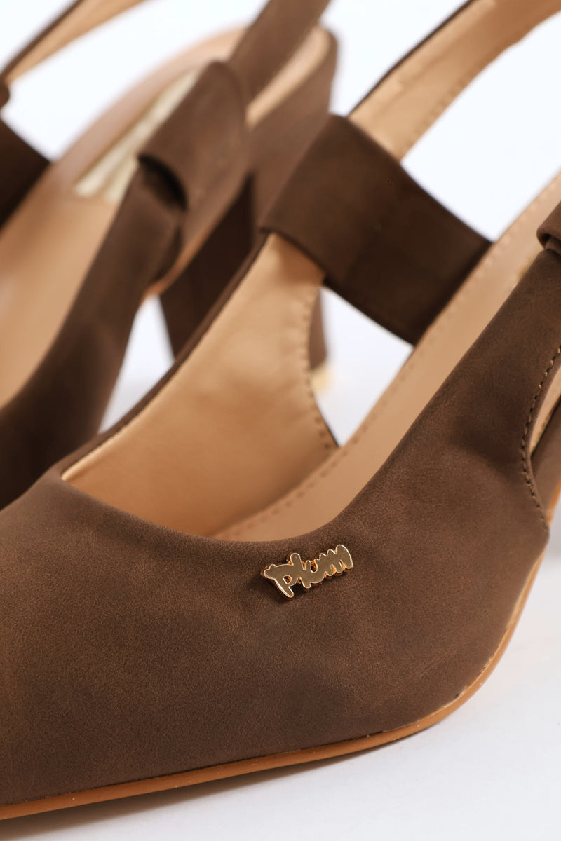 Ankle Strap Suede Heel - Chocolate