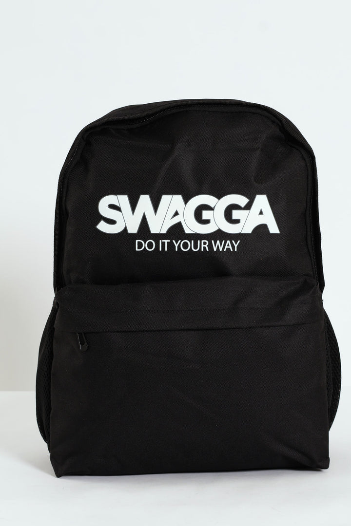 Solid Print Backpack - Black