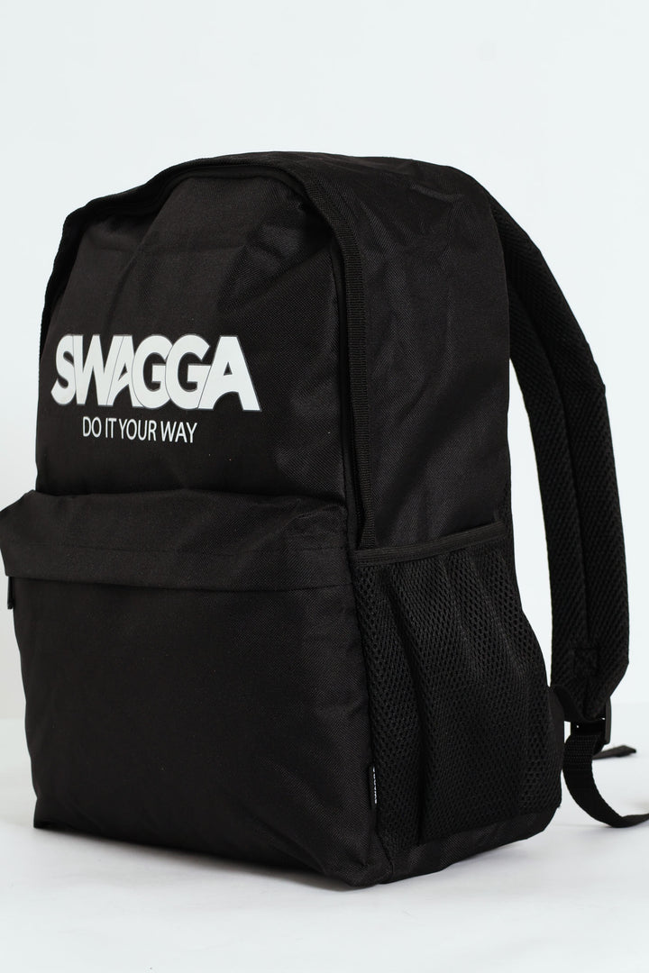 Solid Print Backpack - Black