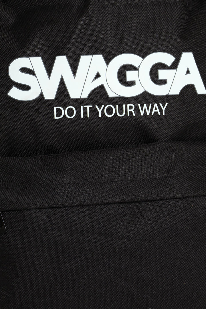 Solid Print Backpack - Black