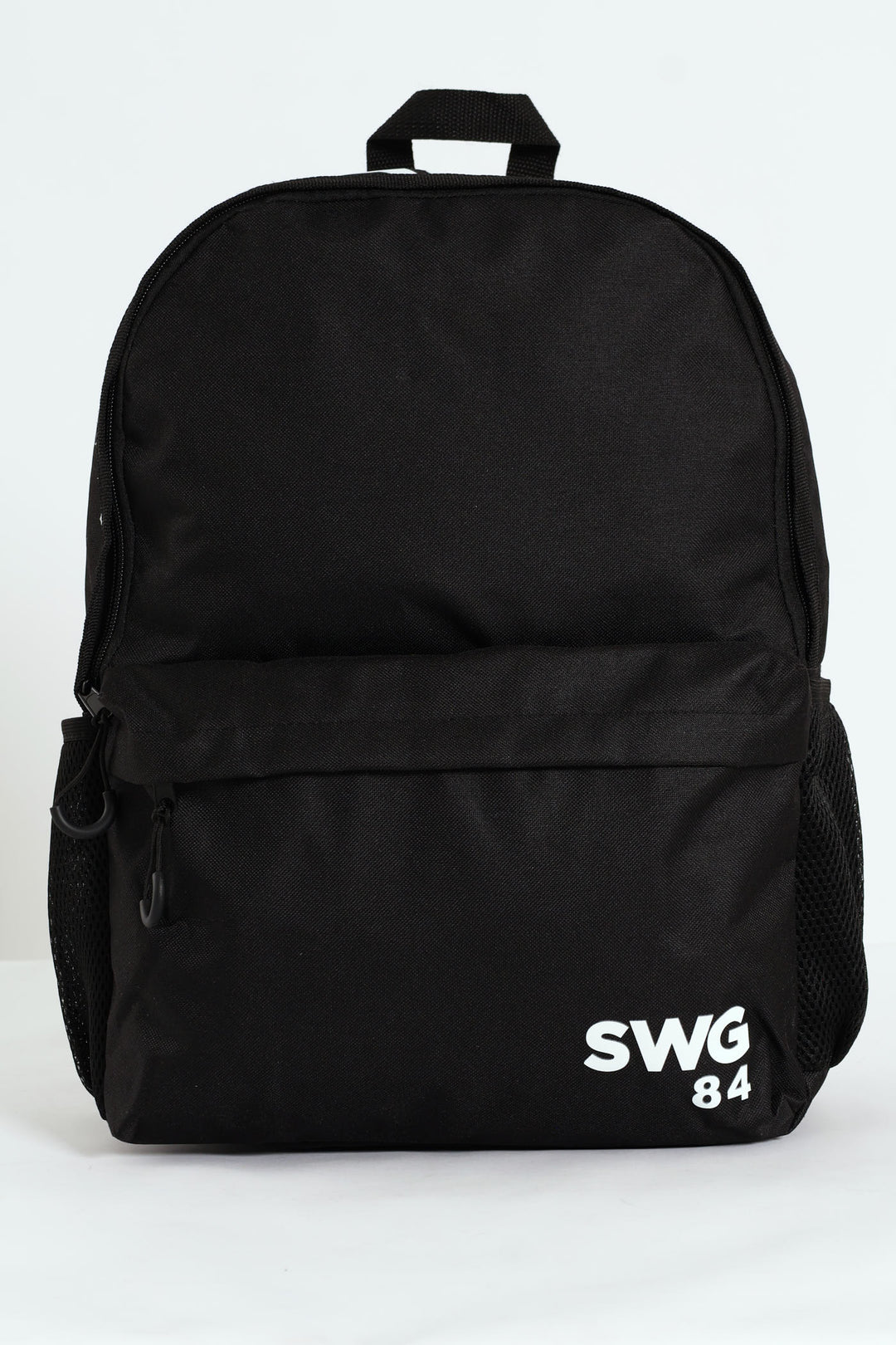 Top Branded Print Backpack - Black