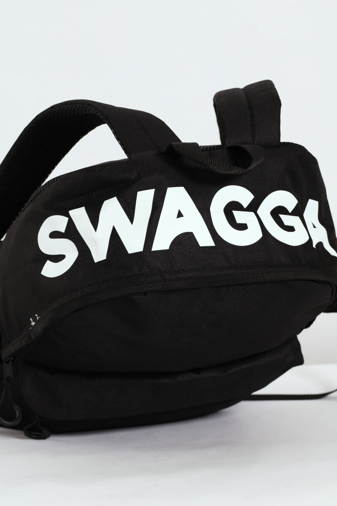 Top Branded Print Backpack - Black