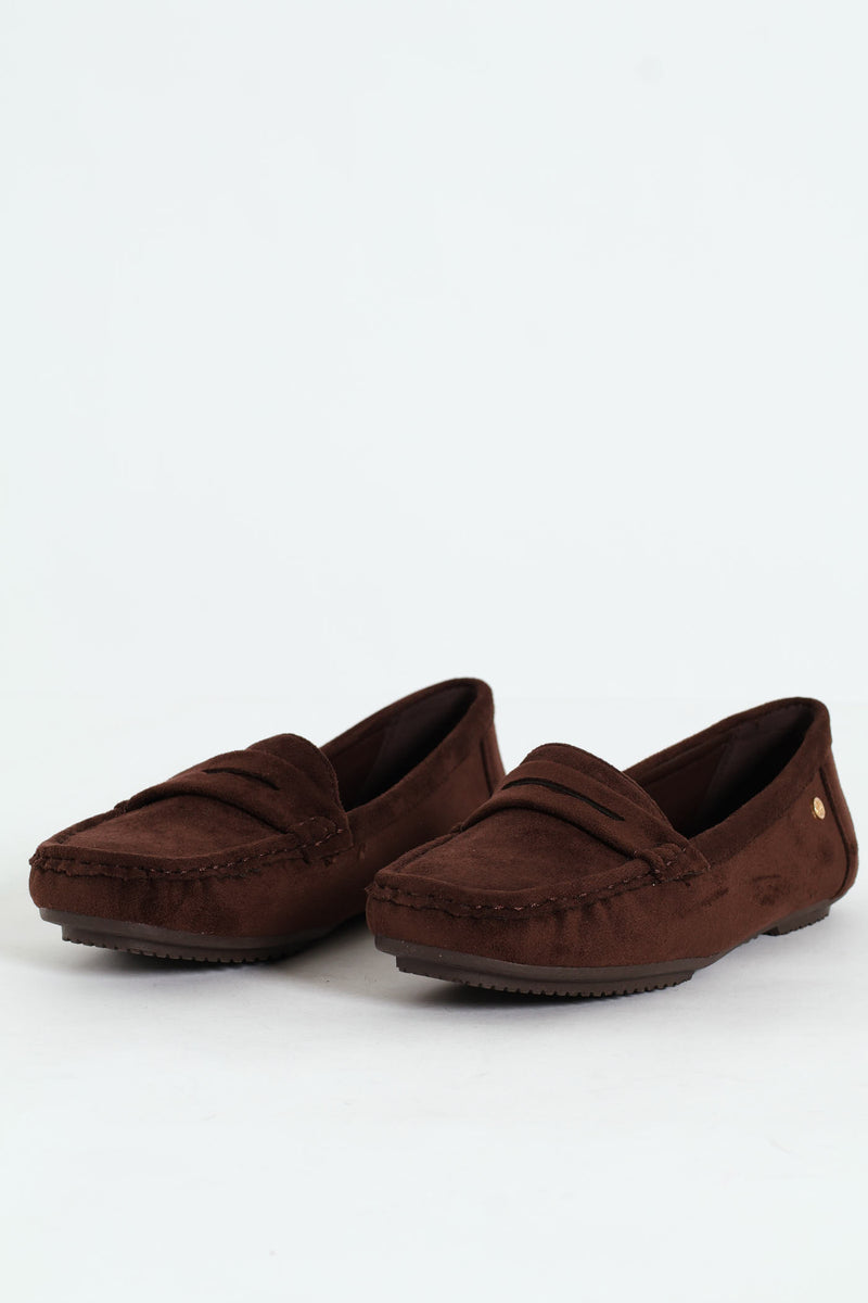 Prost 13 Suede Penny Mocassin Loafer - Brown