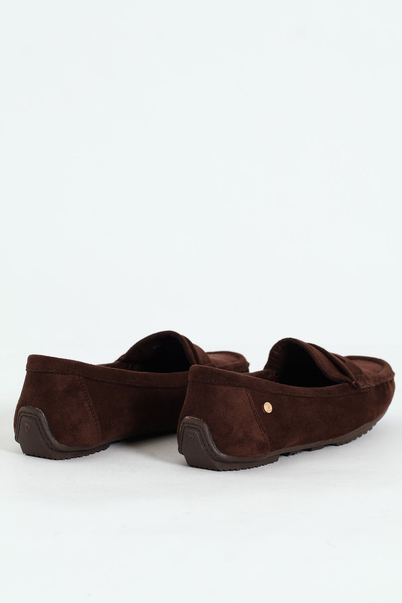 Prost 13 Suede Penny Mocassin Loafer - Brown