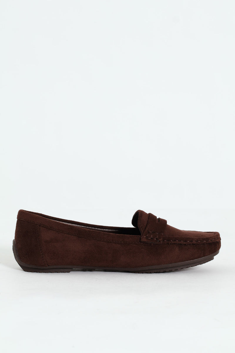 Prost 13 Suede Penny Mocassin Loafer - Brown