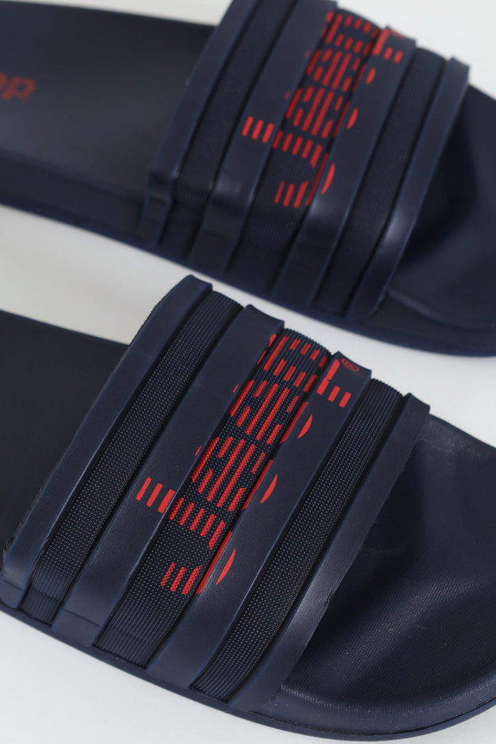 Sunny Pool Slide Sandal - Navy/Red