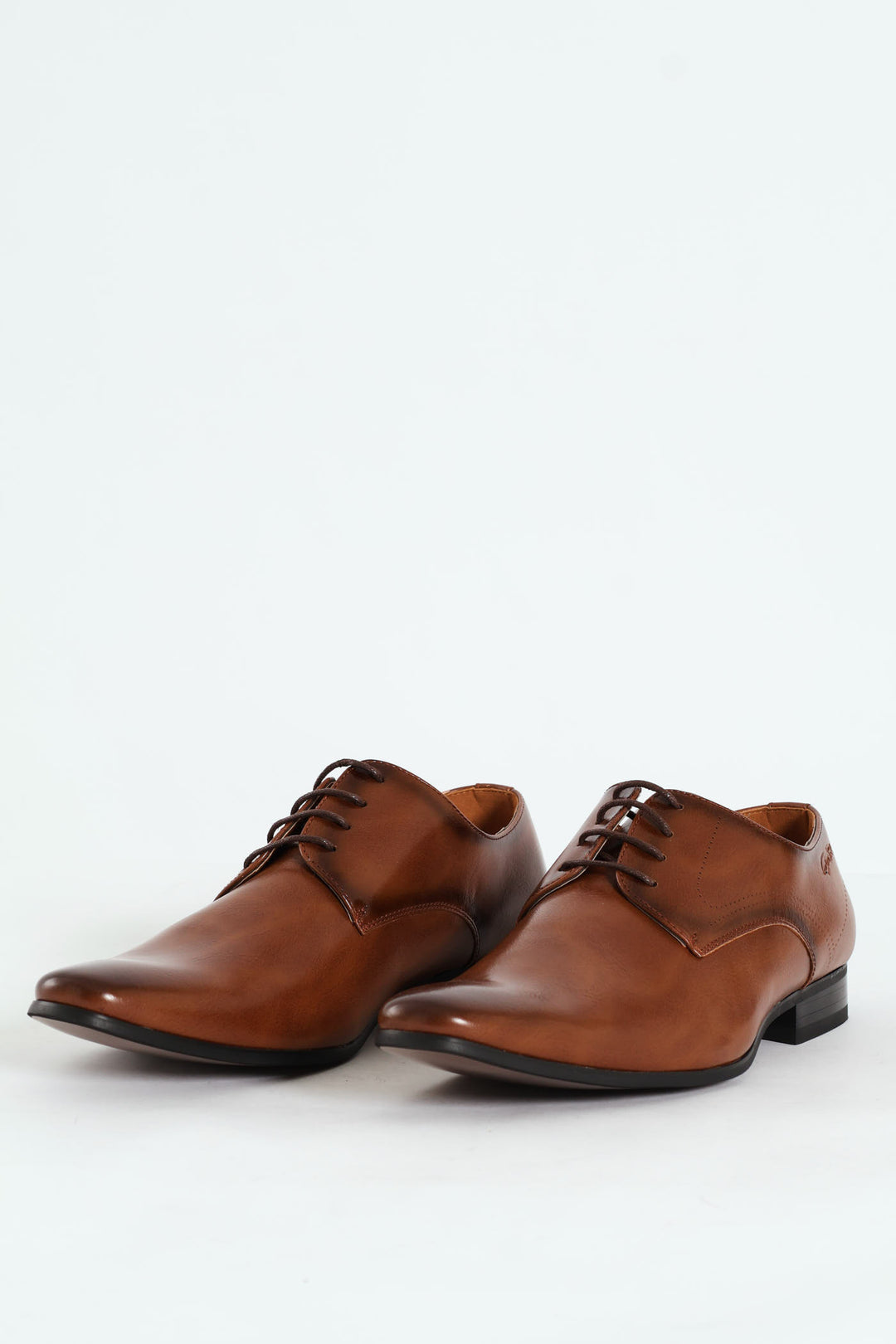 Pin Punch Detail Derby Shoe - Tan