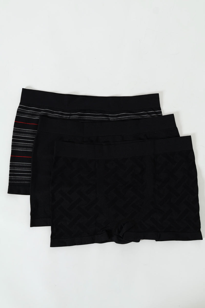 3 Pack Seamless Trunks - Black
