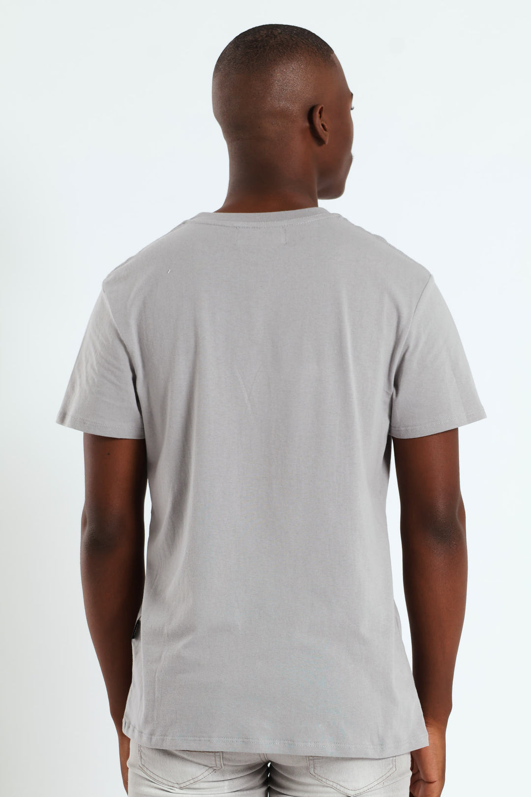 Basic Print T-Shirt - Light Grey