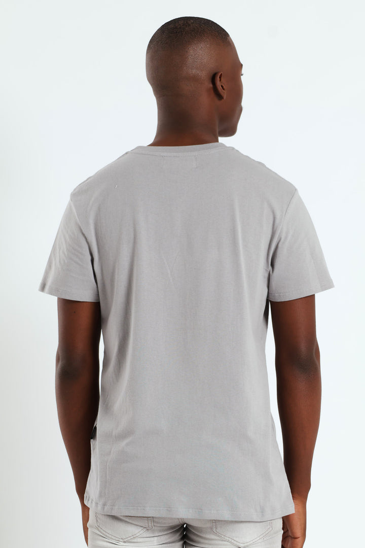 Basic Print T-Shirt - Light Grey