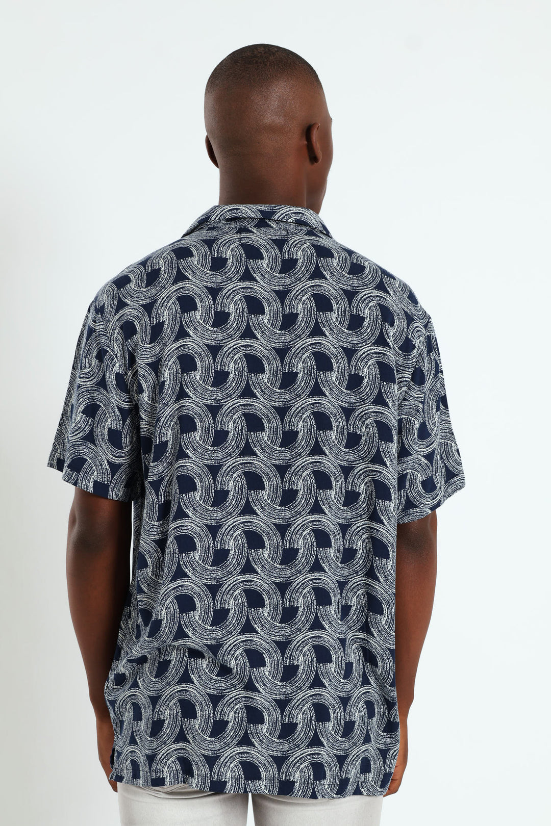 Half Circle Print Shirt - Navy