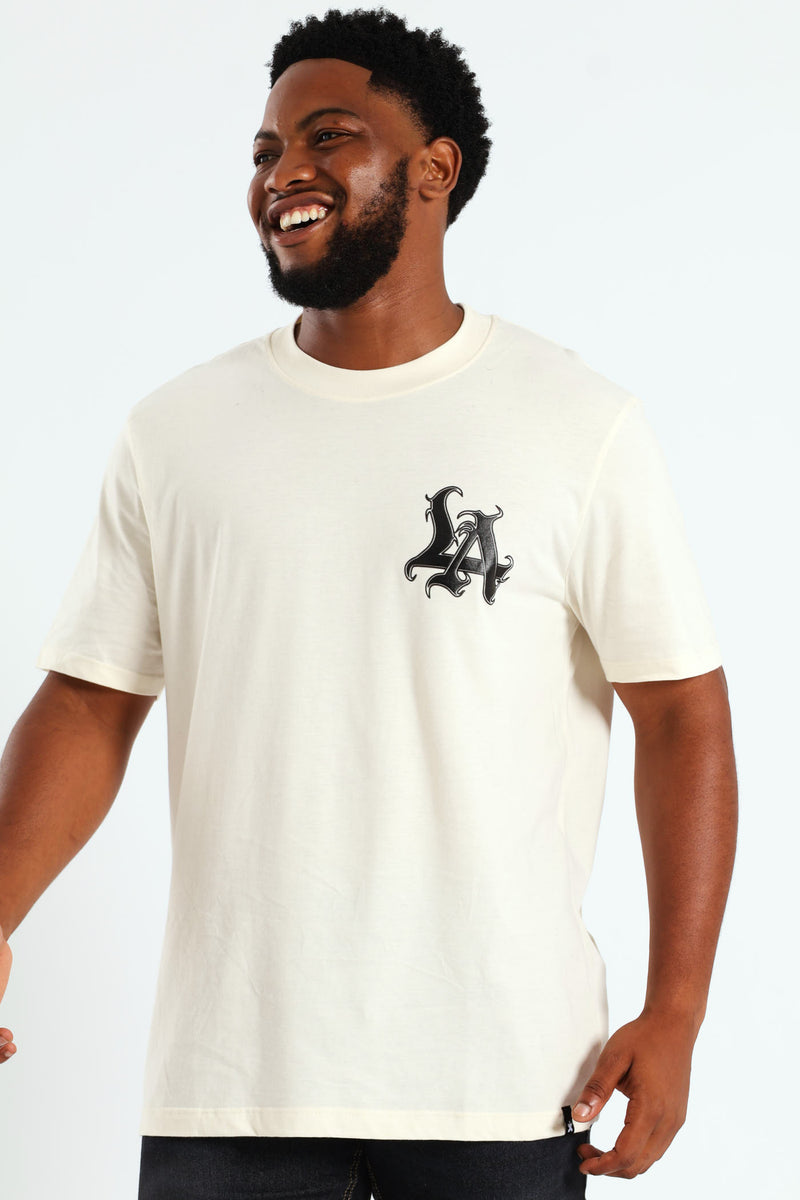 LA Puff Print Tee - Off White
