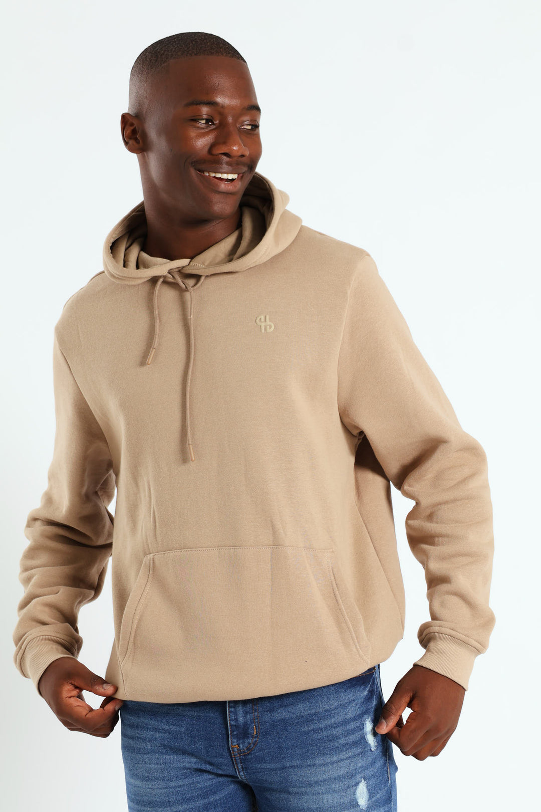 Plain Fleece Pullover Hoodie - Taupe