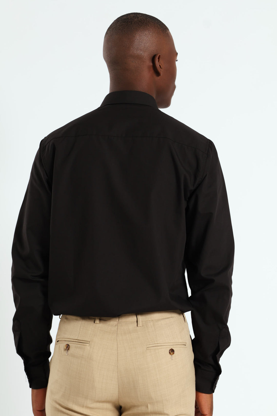 Contrast Collar Cuff Shirt - Black