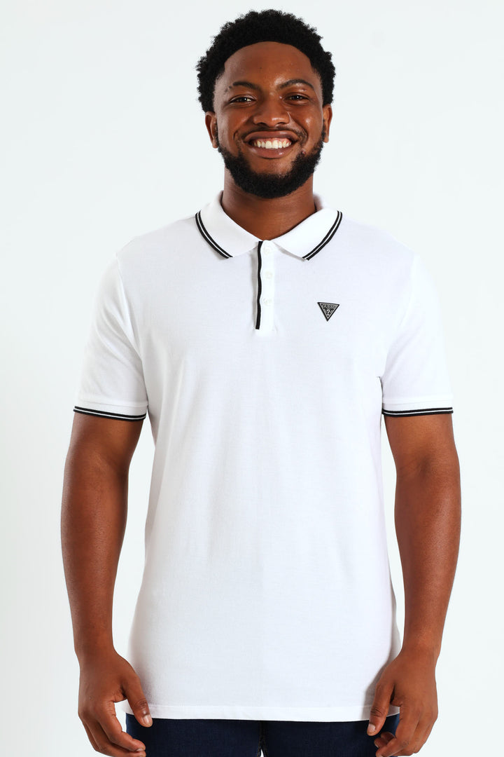 Tipped Core Polo Golfer - White