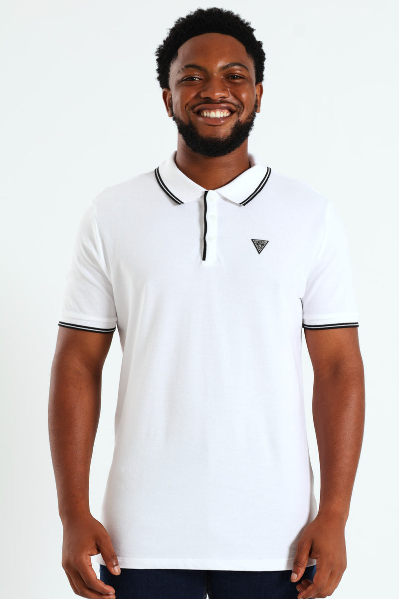 Mens Tipped Core Polo Golfer - White – Edgars