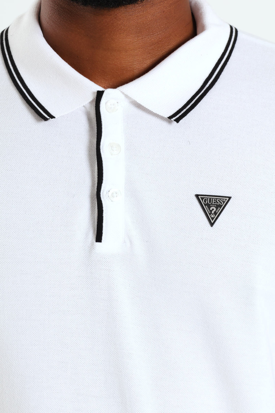 Tipped Core Polo Golfer - White