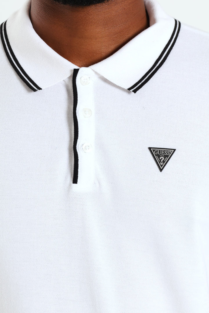 Tipped Core Polo Golfer - White
