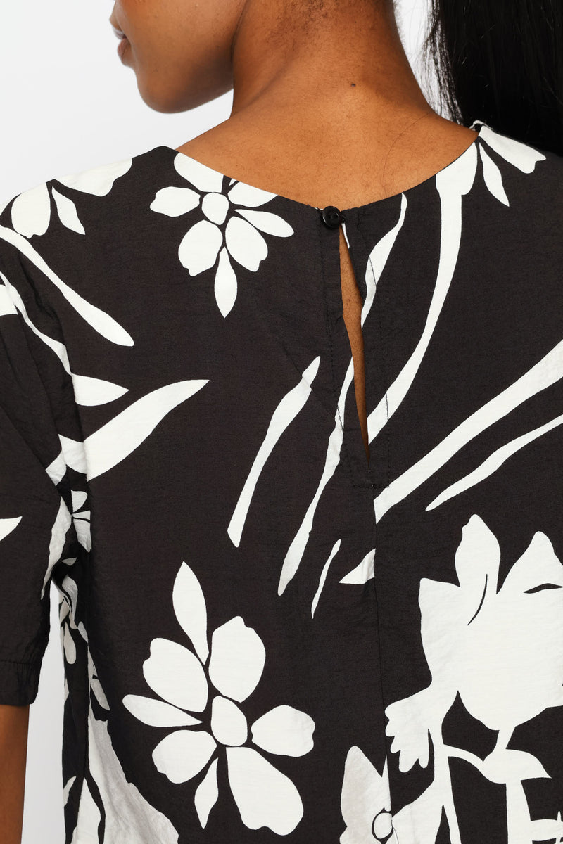 Printed Shell Tee - Black/White