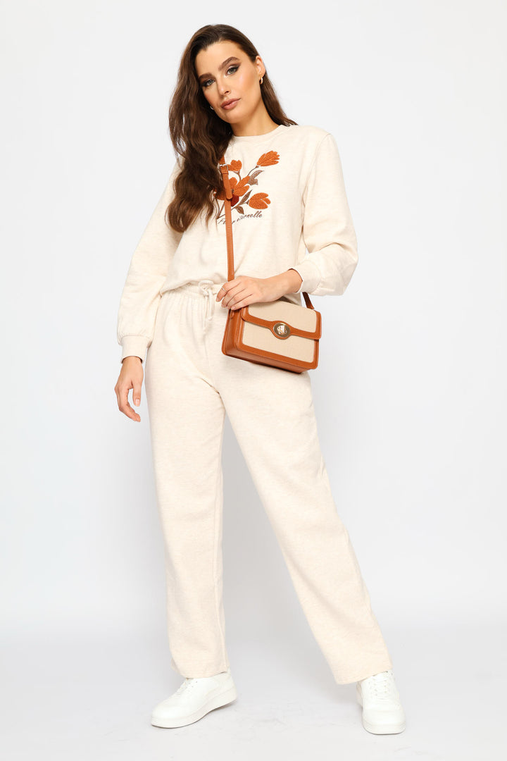 Colour Block Canvas Satchel - Tan