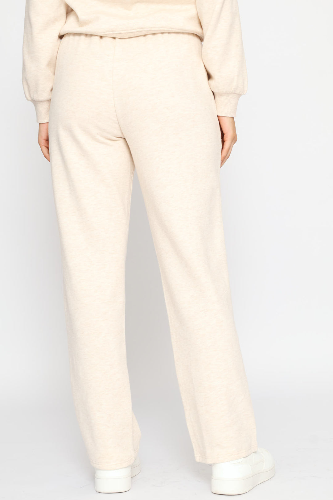 Wide Leg Jogger - Oatmeal Melange