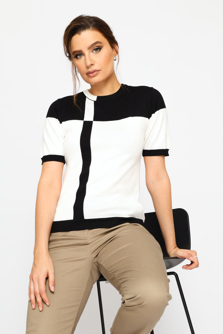 Monochrome Pullover - White/Black