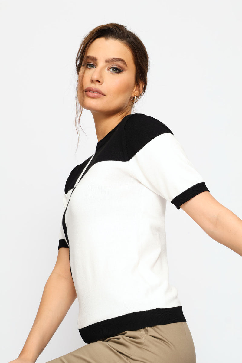 Monochrome Pullover - White/Black