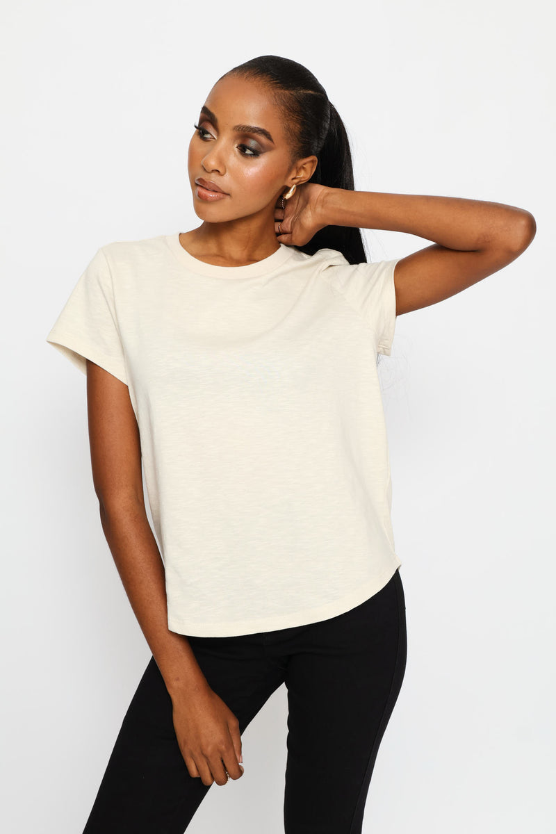 Slub Slouchy Tee - Oatmeal