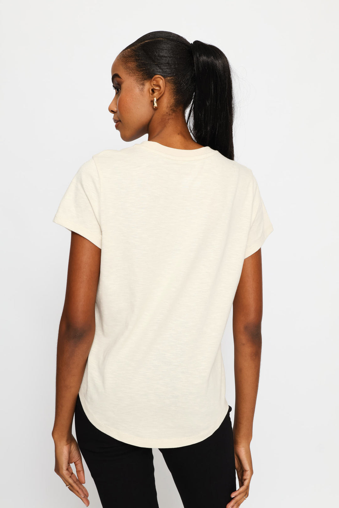 Slub Slouchy Tee - Oatmeal