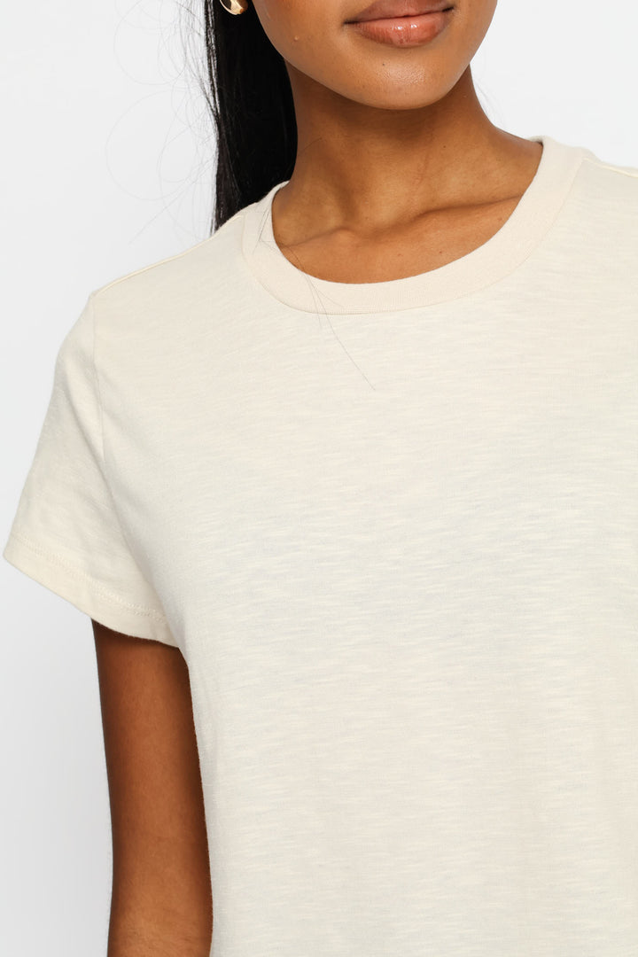 Slub Slouchy Tee - Oatmeal