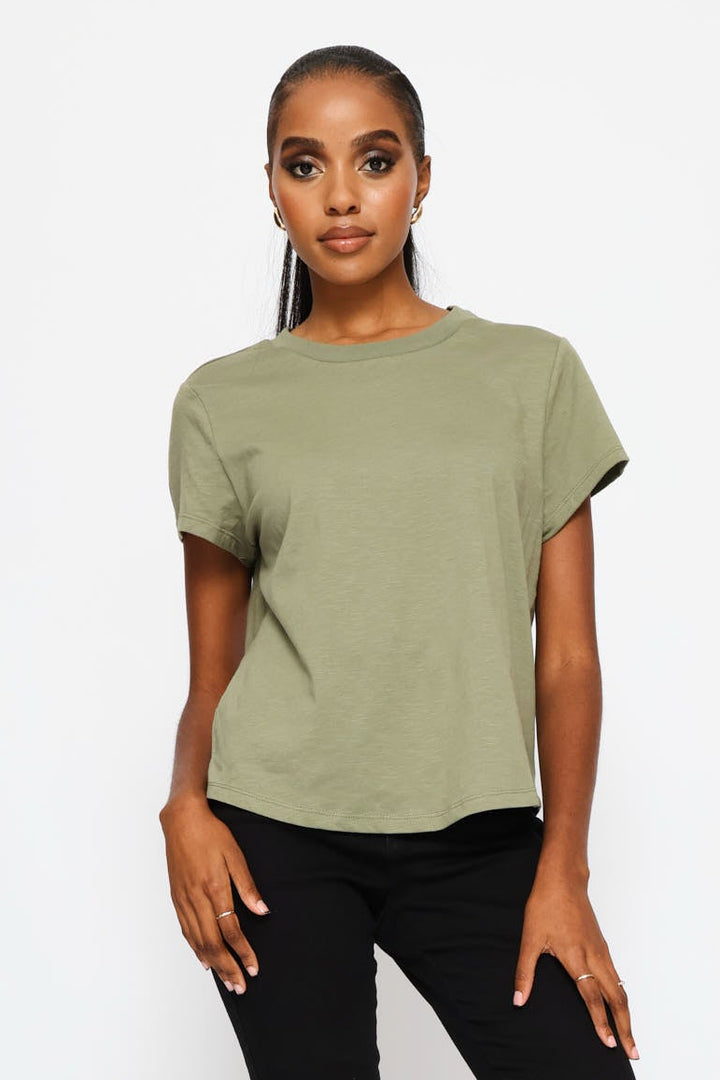 Slub Slouchy Tee - Fatigue
