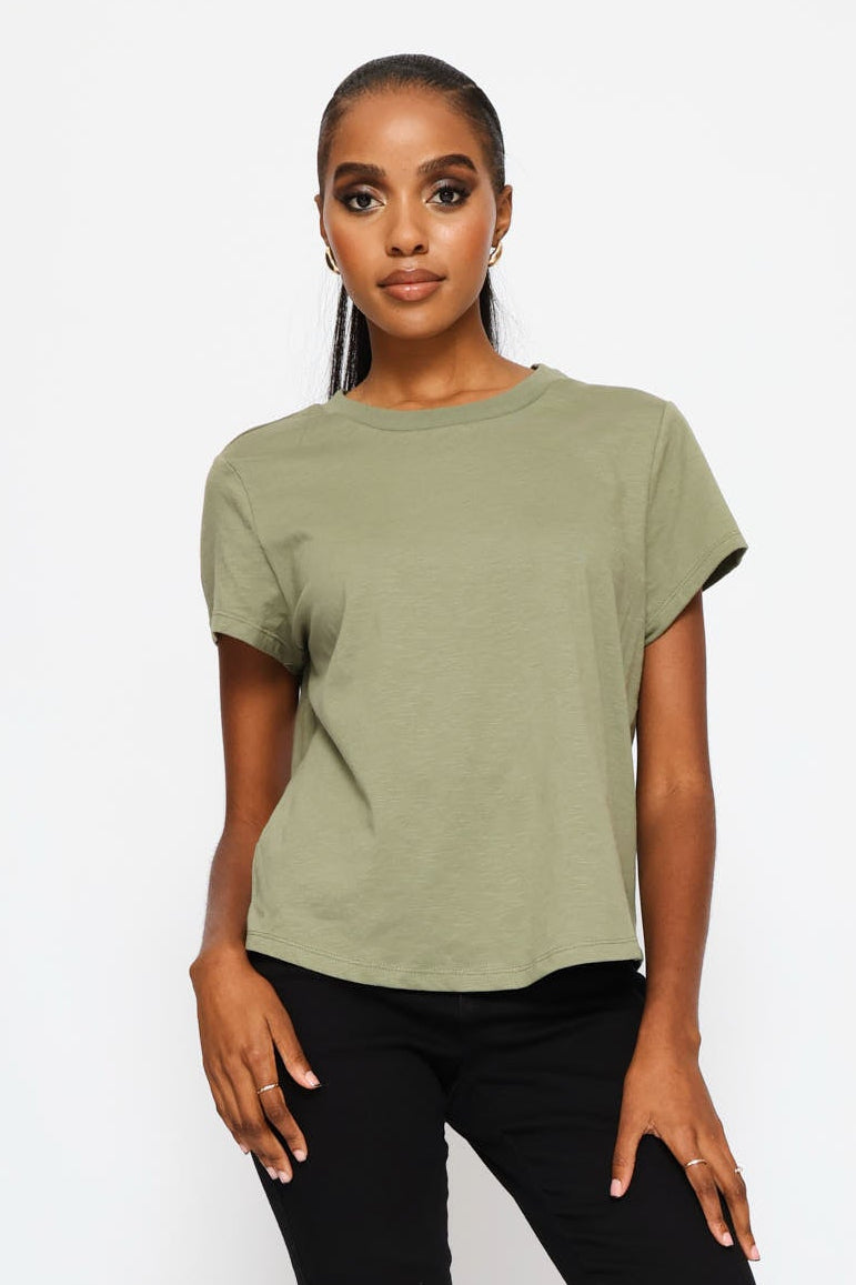 Slub Slouchy Tee - Fatigue