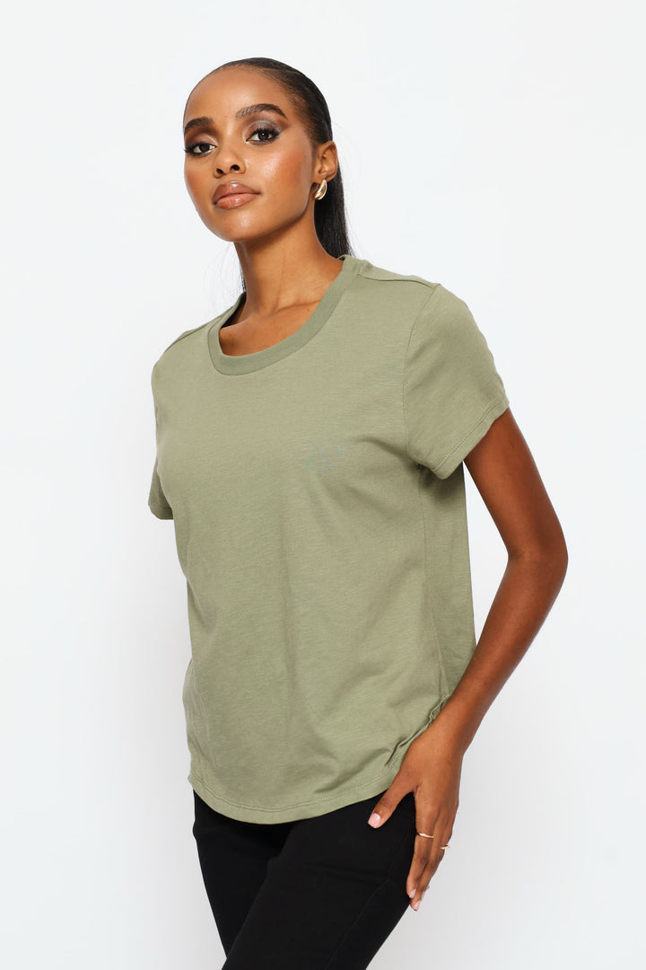 Slub Slouchy Tee - Fatigue