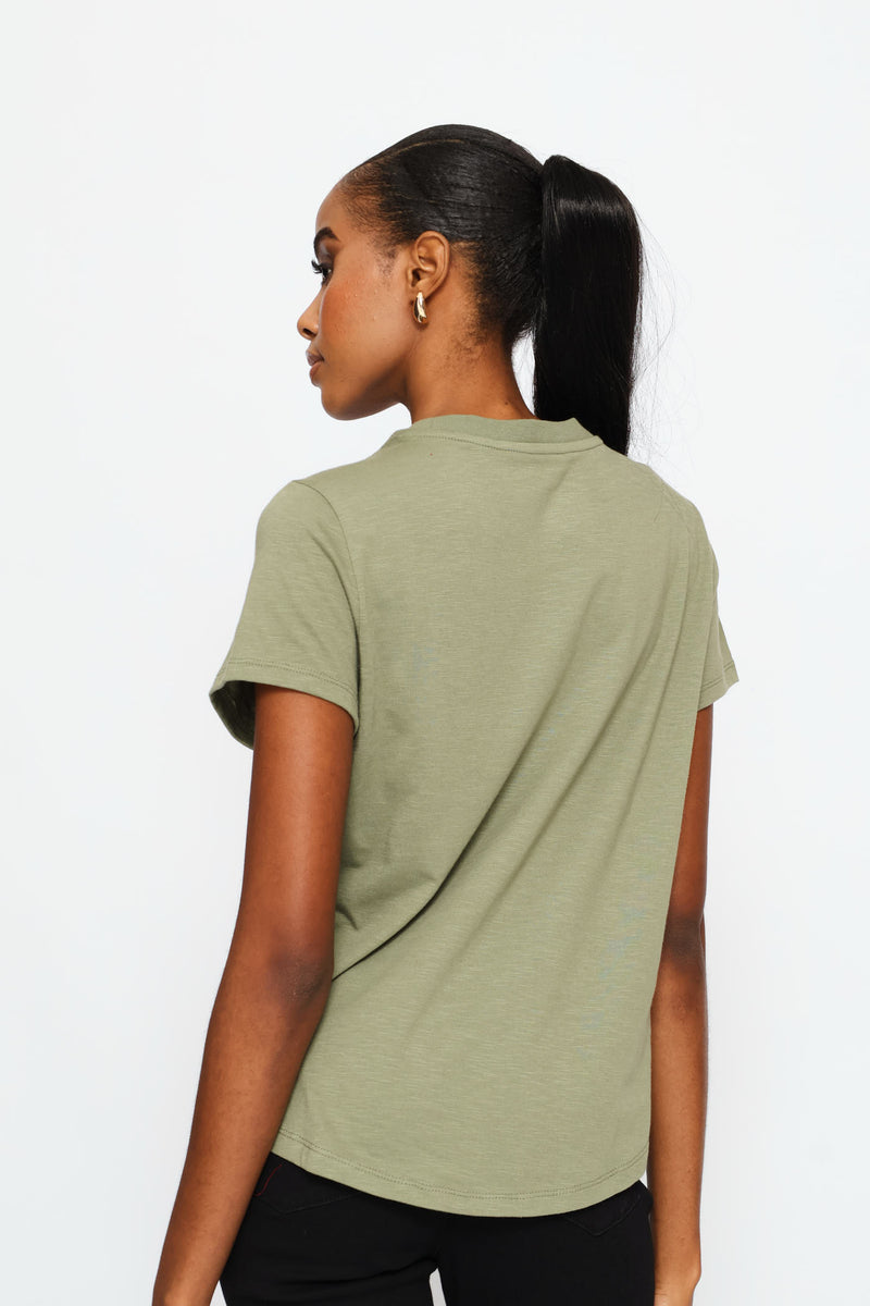 Slub Slouchy Tee - Fatigue