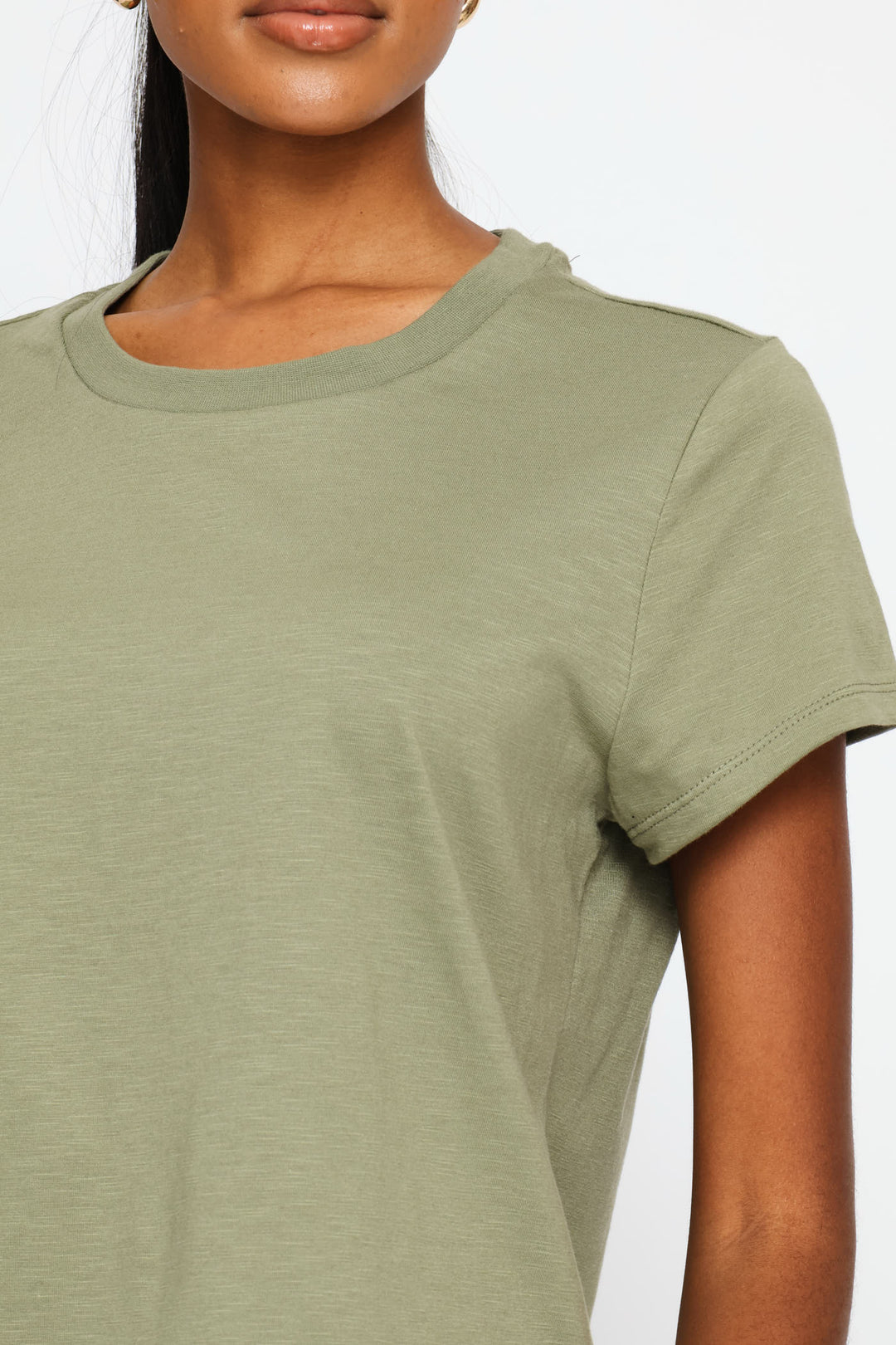 Slub Slouchy Tee - Fatigue