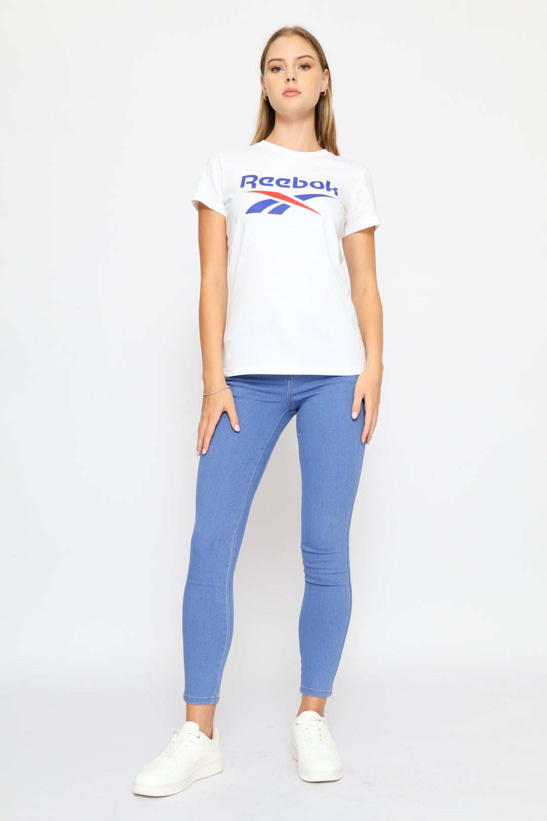 Wren 2 Colour Logo Crew Tee - White