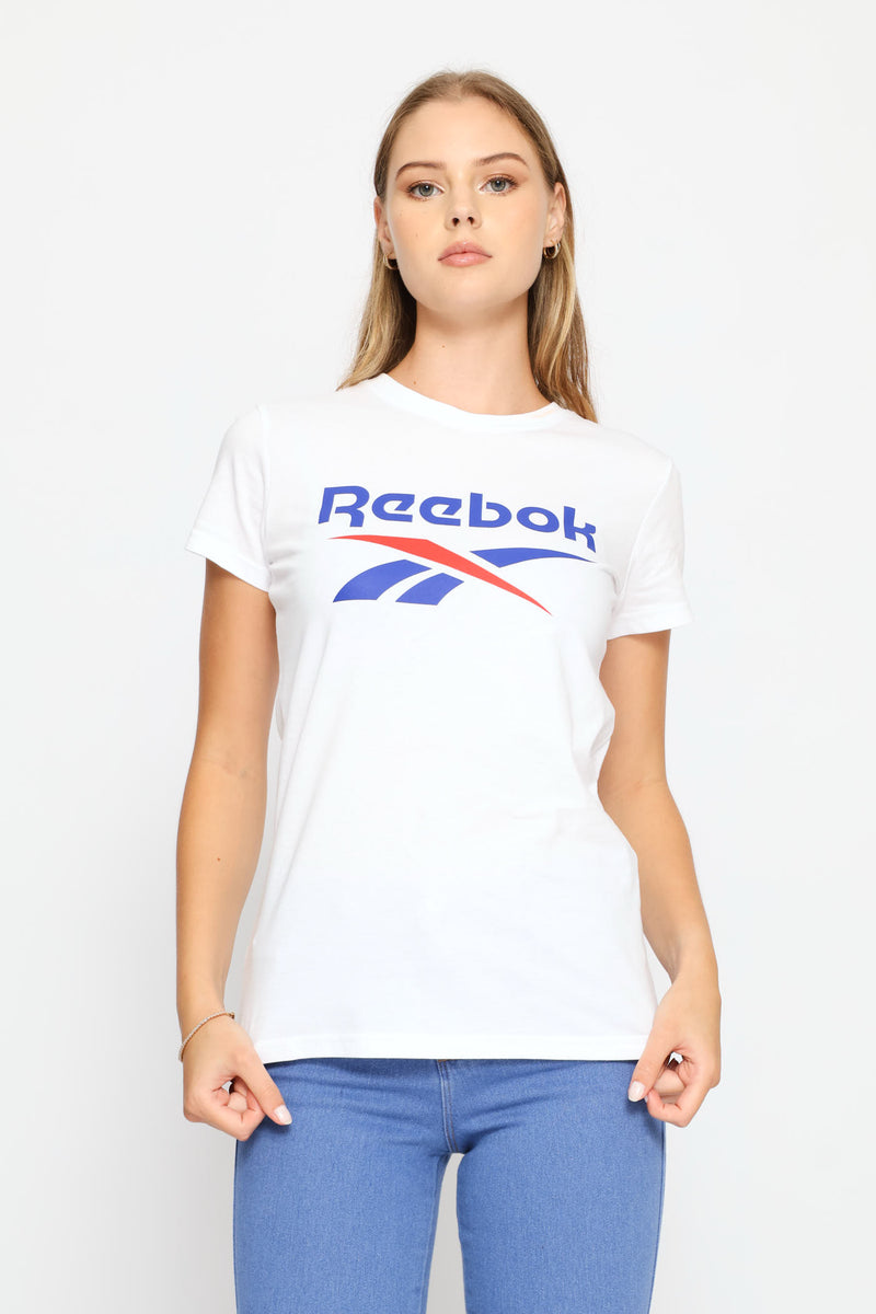 Wren 2 Colour Logo Crew Tee - White